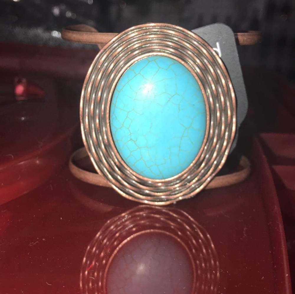 Crackle turquoise cuff bracelet